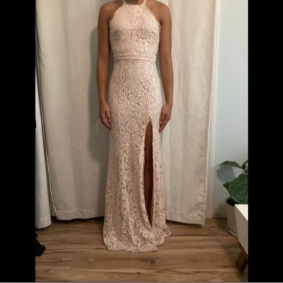 MANIJU - Blush Lace Dress - Picture 2 of 5